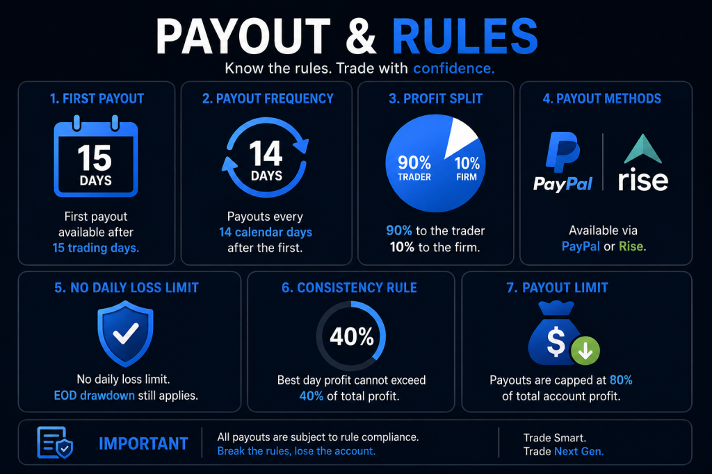 NexGen ProTrader Funding payout rules