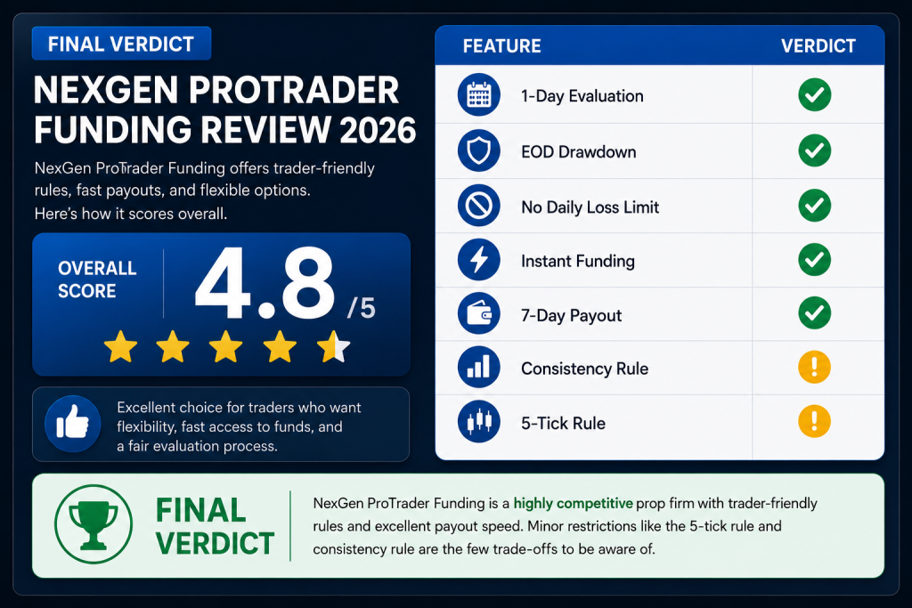 NexGen ProTrader Funding Review 2026 final verdict
